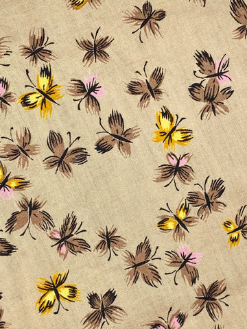 1950s Regulated Cotton Flutter Flies Novelty Print
